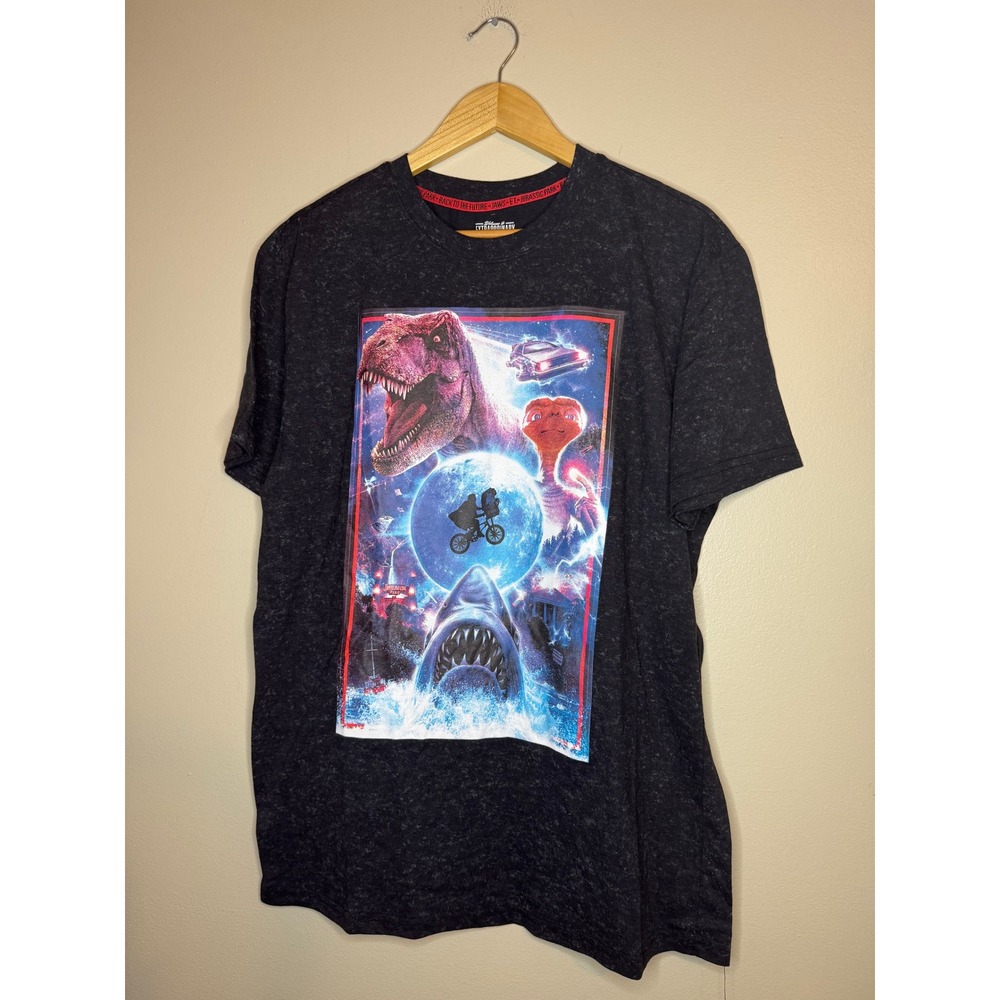 Universal Studios Extraordinary Movie Mashup T-Shirt Mens Large Jaws ET Jurassic